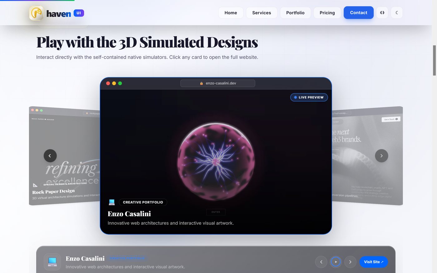 Play with the 3D Simulated Designs — Enzo Casalini